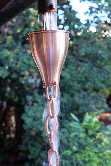 copper rain chain link reducer