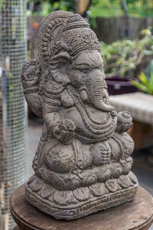 small cast concrete Ganesha table top 14"