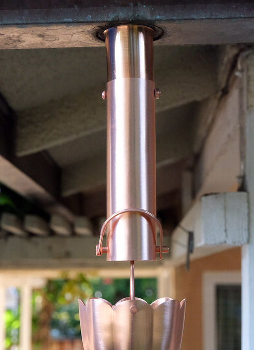 Copper 6 inch rain chain installation kit extension