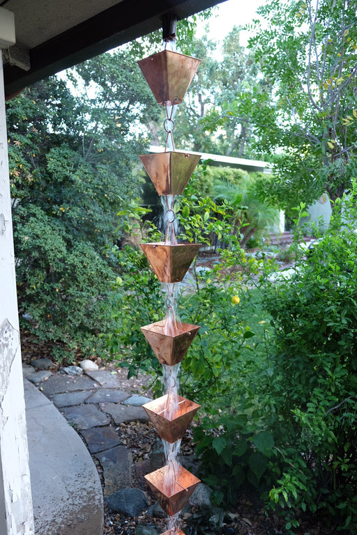 Extra large square cup solid copper rain chain high quality