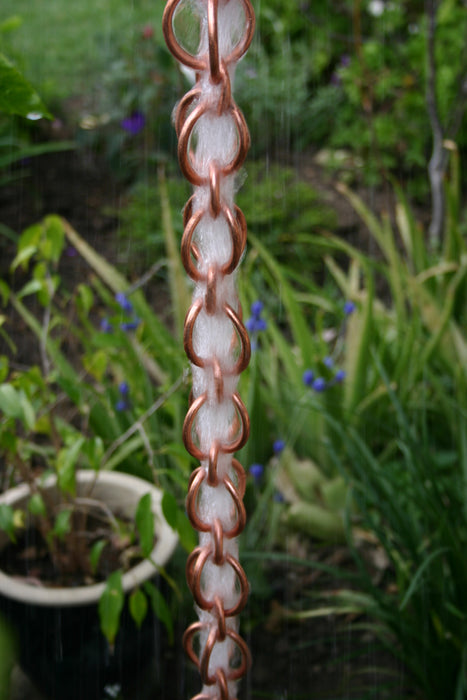 solid copper double loop high quality rain chain round circular