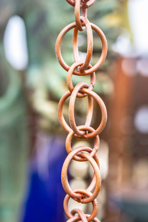 solid copper double loop high quality rain chain