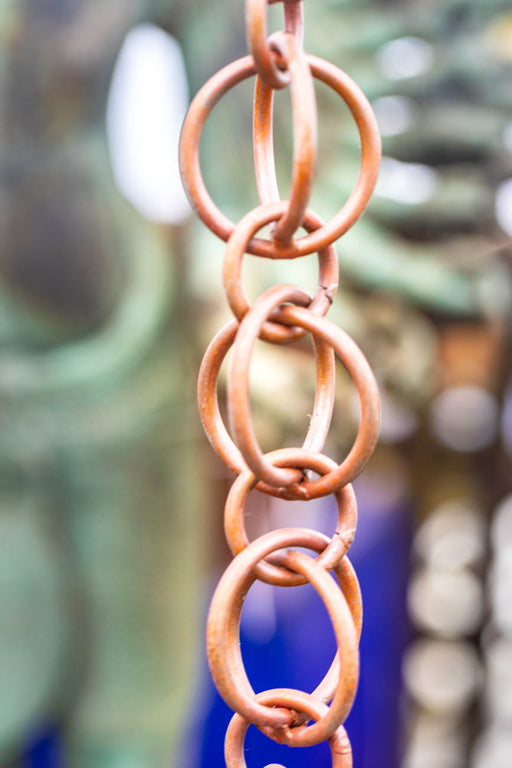 solid copper double loop high quality rain chain