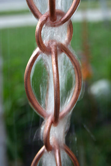 Solid pure copper oval round link double loop rain chain best quality
