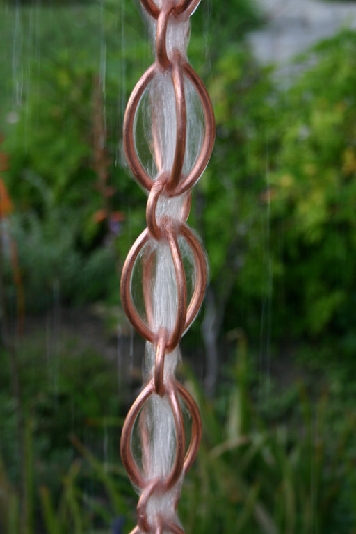 Solid pure copper oval round link double loop rain chain best quality