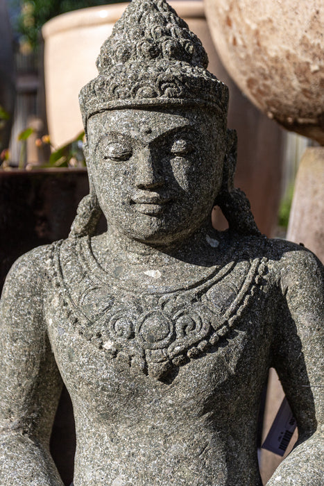 Sitting buddha garden statue hand carved stone 
