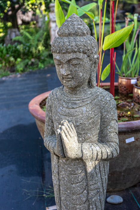 Standing Buddha in Prayer Mudra with Draped Robes