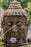 large buddha head cast concrete statue black wood texture gold gilt