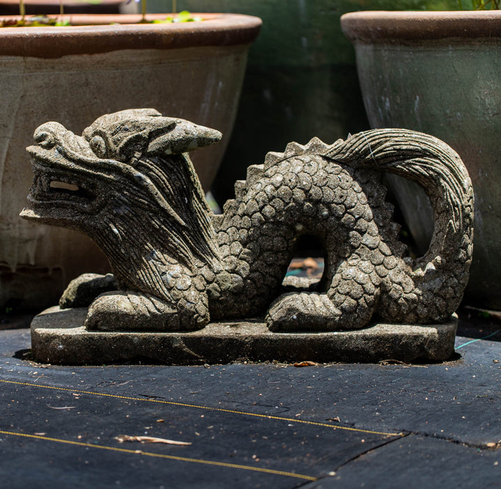hand carved stone Chinese dragon Indonesian 
