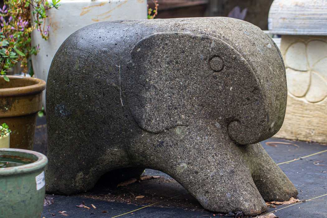 elephant garden seat stone statue