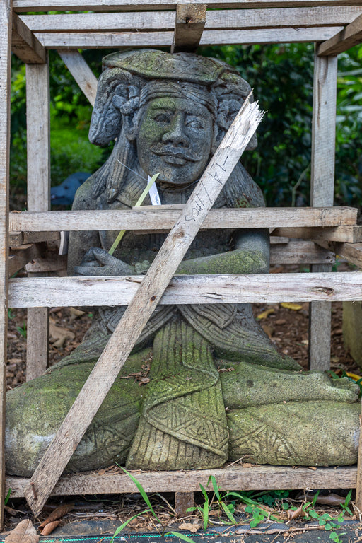 hand carved stone balinese greeter garden outdoor statue