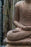 36" Buddha seated on lotus flower pedestal large lightweight resin statue aged look