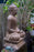 36" Buddha seated on lotus flower pedestal large lightweight resin statue side view