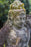 Seated Devi Tara in Half lotus large hand carved stone garden statue detail