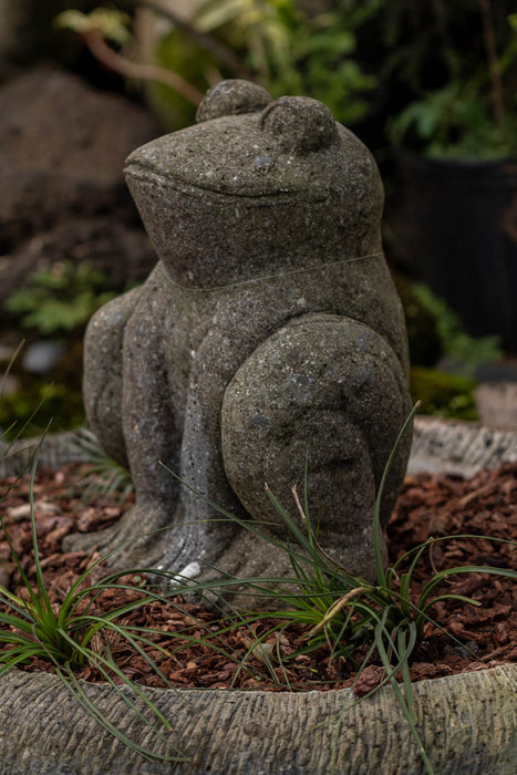 sitting hand carved stone garden statue Indonesia for sale