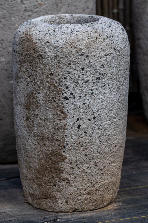 Paros Indonesian hand carved rain chain pot vessel bowl stone