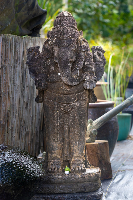 Standing Ganesha Indonesian hand carved stone statue custom made highest quality