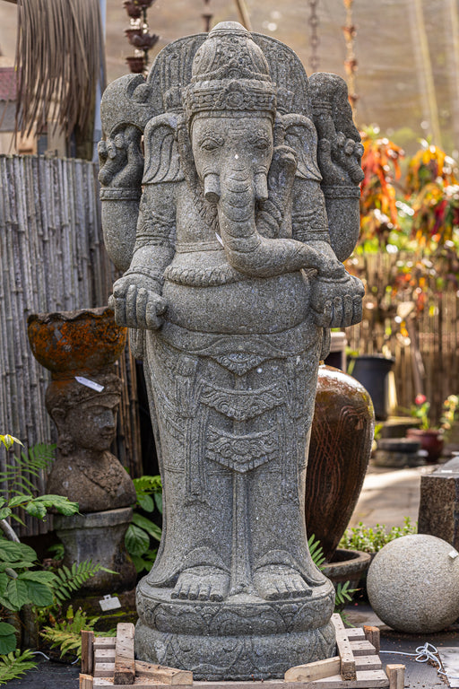 tall standing ganesha stone hand carved stone statue balinese