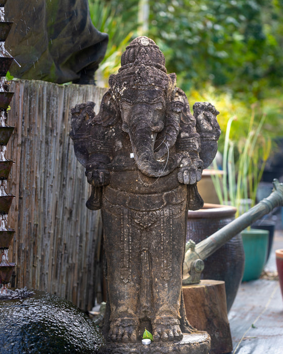 Standing Ganesha Hand Carved Stone Statue