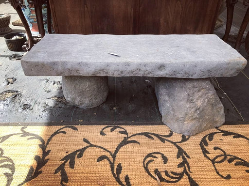 Carved Lava Stone Bench