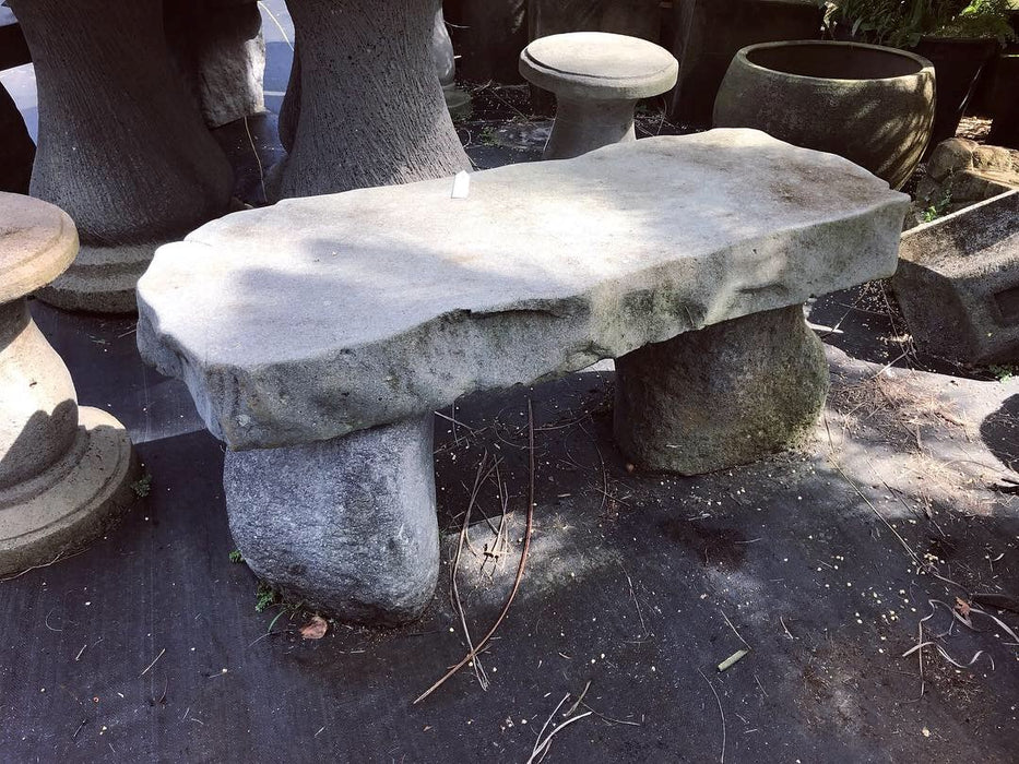 Carved Lava Stone Bench
