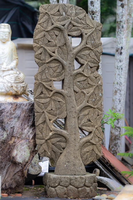 Tree of life hand carved Stone Indonesian bodhi Buddha 